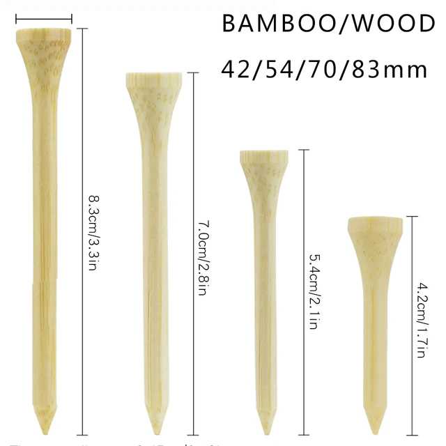 Golf Tees Bamboo Tee Golf Balls Holder Wood Tees 42/ 54/70/83mm