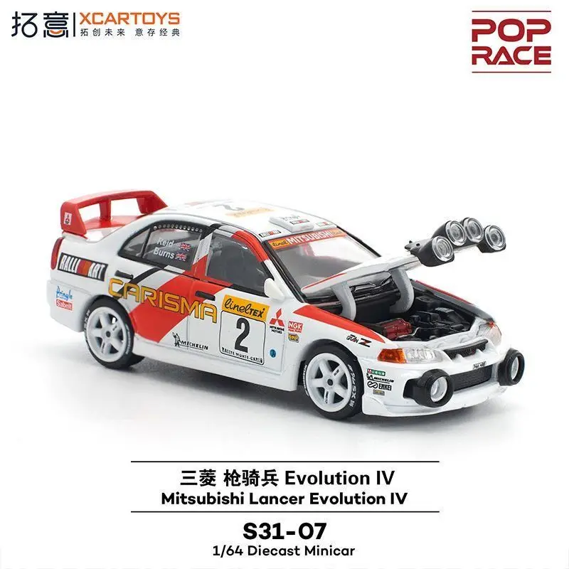 Фото POP RACE 1:64 Mitsubishi Lancer Evo IV Раллийный автомобиль S31-07 Модель автомобиля из сплава №1