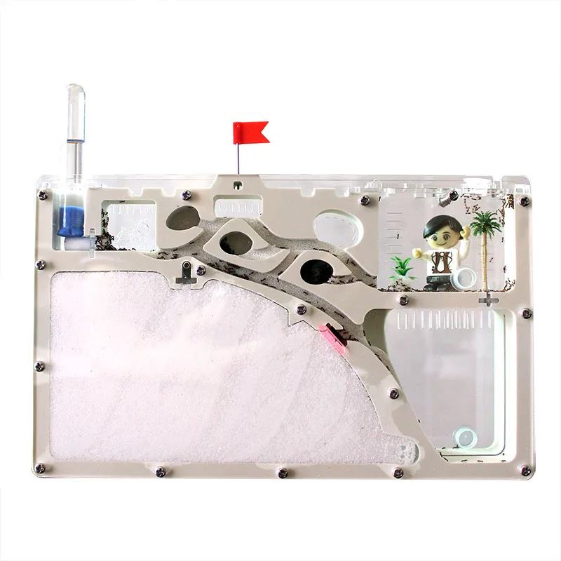 Фото Акриловая DIY-ферма для муравьев с большой зоной для кормления, домик для больших муравьев, муравьиная вилла, место обитания насекомых, муравейник для питомцев, экологическая мастерская №3