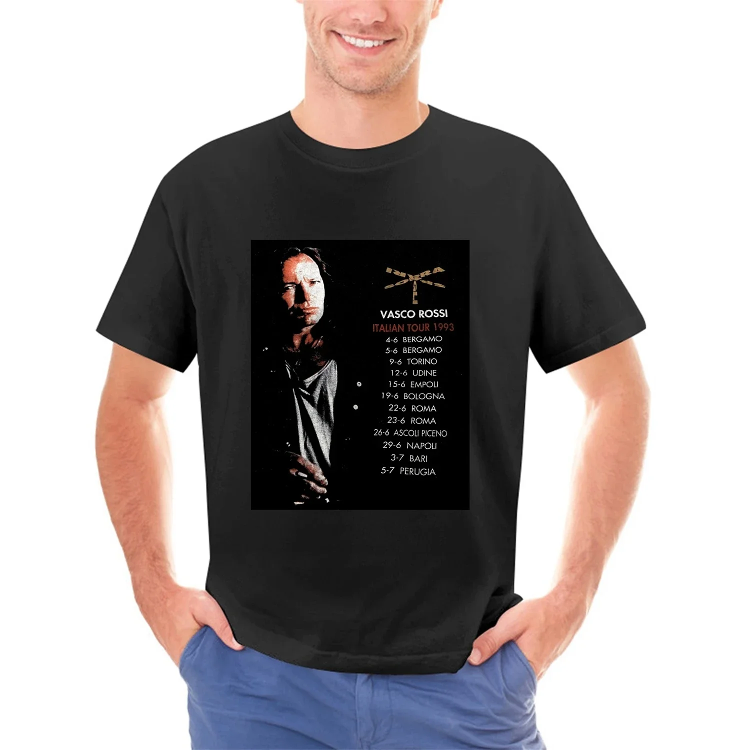 Винтажная Футболка 90-х годов Vasco Rossi итальянского турне 1993 Gli Spari Sopra Pop Rock Размер L