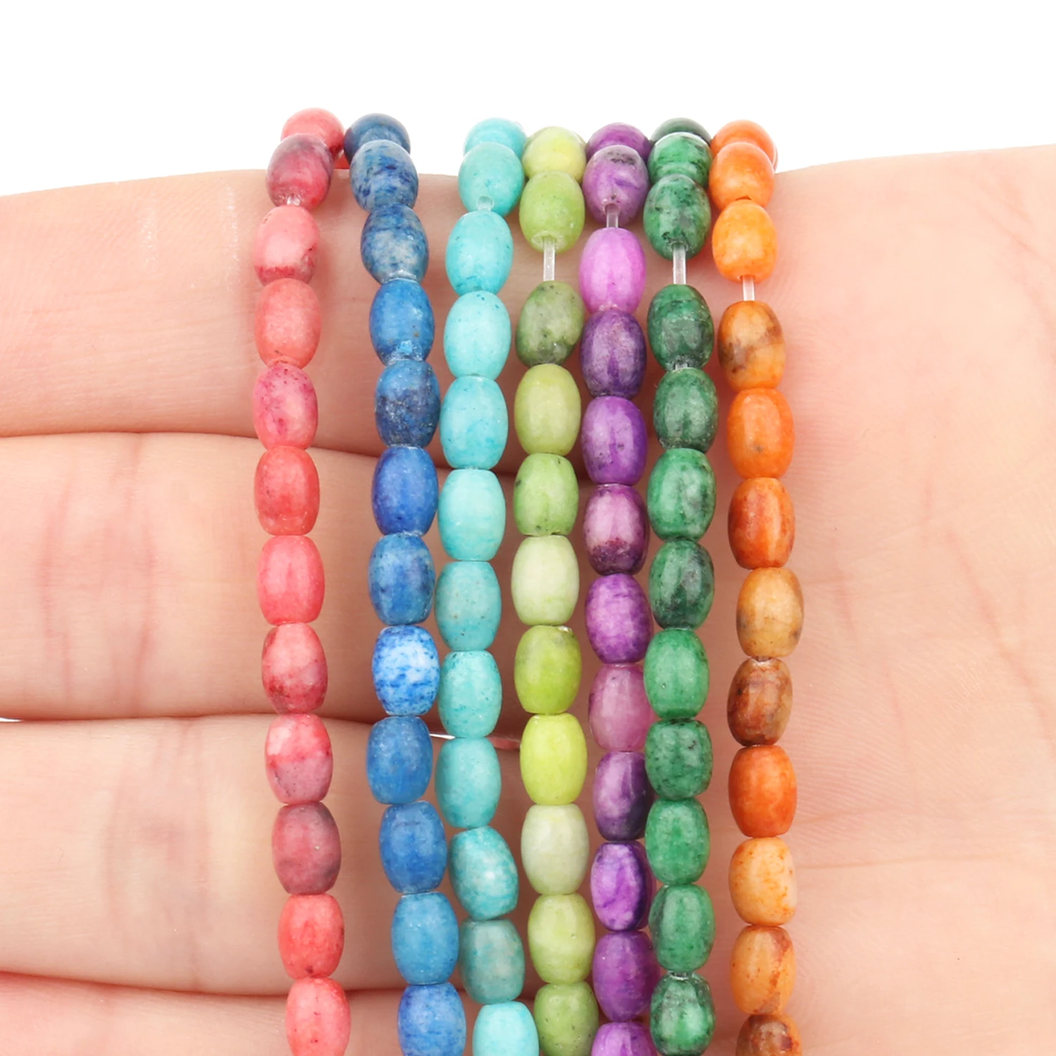 

6x5mm AA Oval Barrel Shape Sediment Natural Stone Bead Multicolor Loose Beads for Jewelry Making Suppliers DIY Charms Bracelets