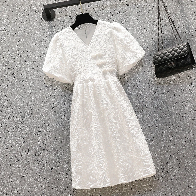 Женское шифоновое мини-платье с V-образным вырезом