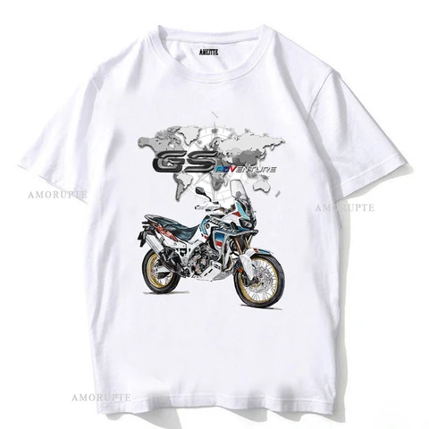 AMEITTE винтажная футболка мужская белая модал Adventure Hon Africa Twin Crf 1000л