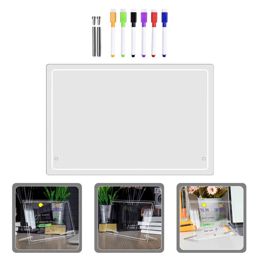 

1 Set Acrylic Monthly and Weekly Plan Board Clear Dry Erase Board Note Board for Office Kitchen