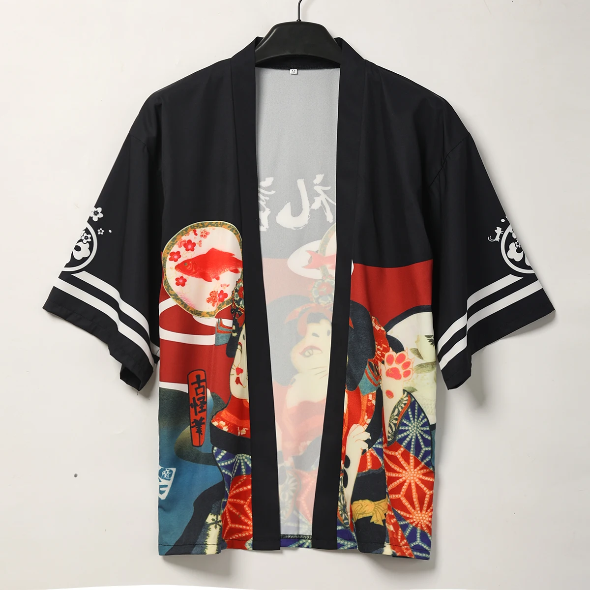 Женское кимоно с рукавом 3/4 японская шаль кардиган накидка