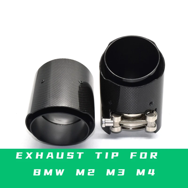1 PCS Carbon Fiber Exhaust Tips For BMW M2 M3 M4 M135i M235i M140i M240i M335i M340i M435i Direct Plug Universal Exhaust Pipe