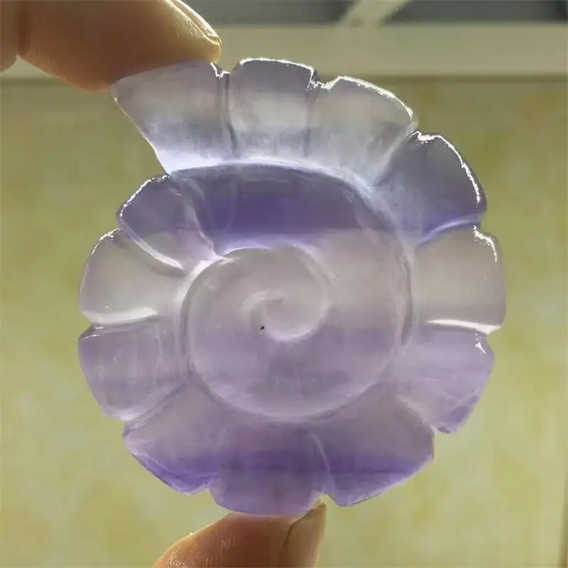 

1PC Natural Crystals Fluorite Snail Carvings Healing Crafts Reiki Christmas Ornaments Home Decoration