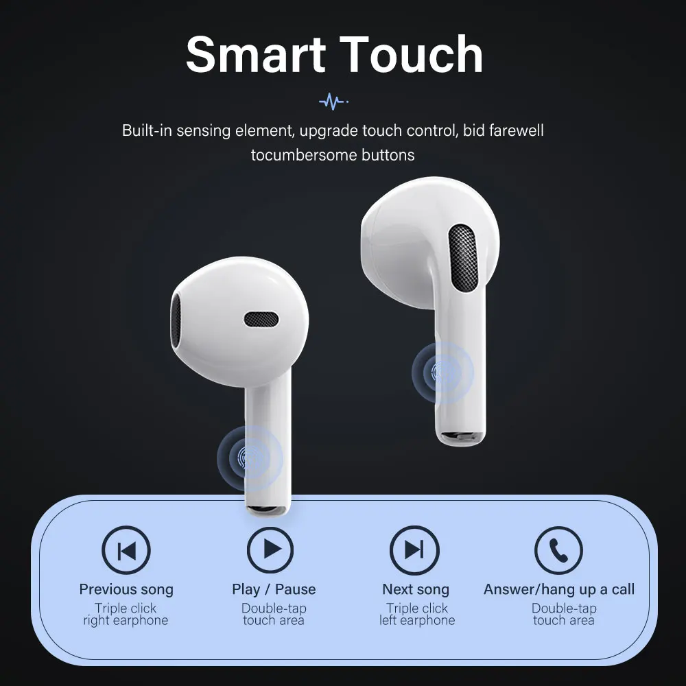 Беспроводные Bluetooth наушники Nephy Pro6 TWS шумоподавляющие с микрофоном для телефона