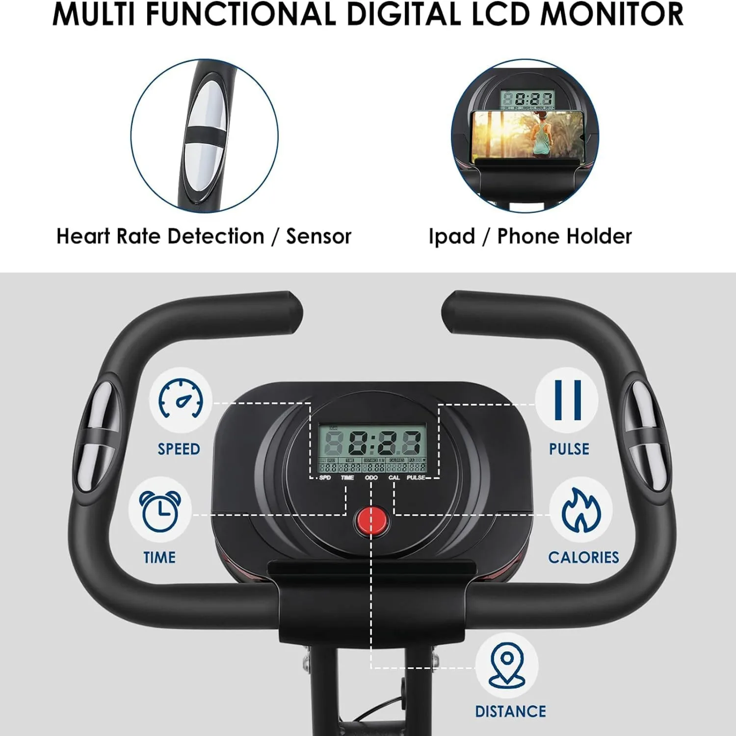 Складной велотренажер складной стационарный велосипед для фитнеса вертикальный