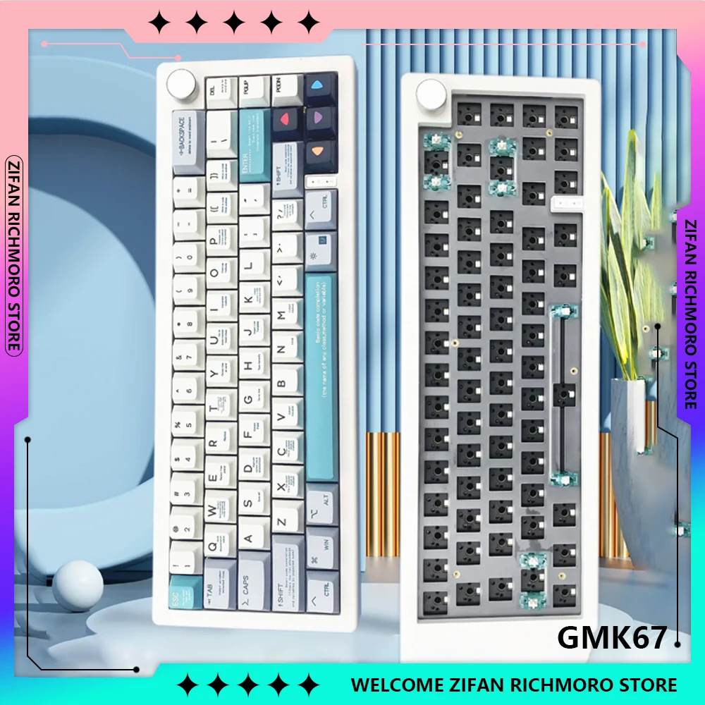 GMK67 RGB подсветка 63-клавишная беспроводная механическая клавиатура Bluetooth 2 4G