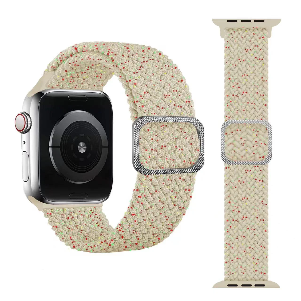 Ремешок нейлоновый для Apple Watch Band 45 мм 44 мм 42 мм 41 мм 40 мм 38 мм 45 мм, эластичный плетеный соло-браслет для iWatch Series 3 5 SE 6 7
