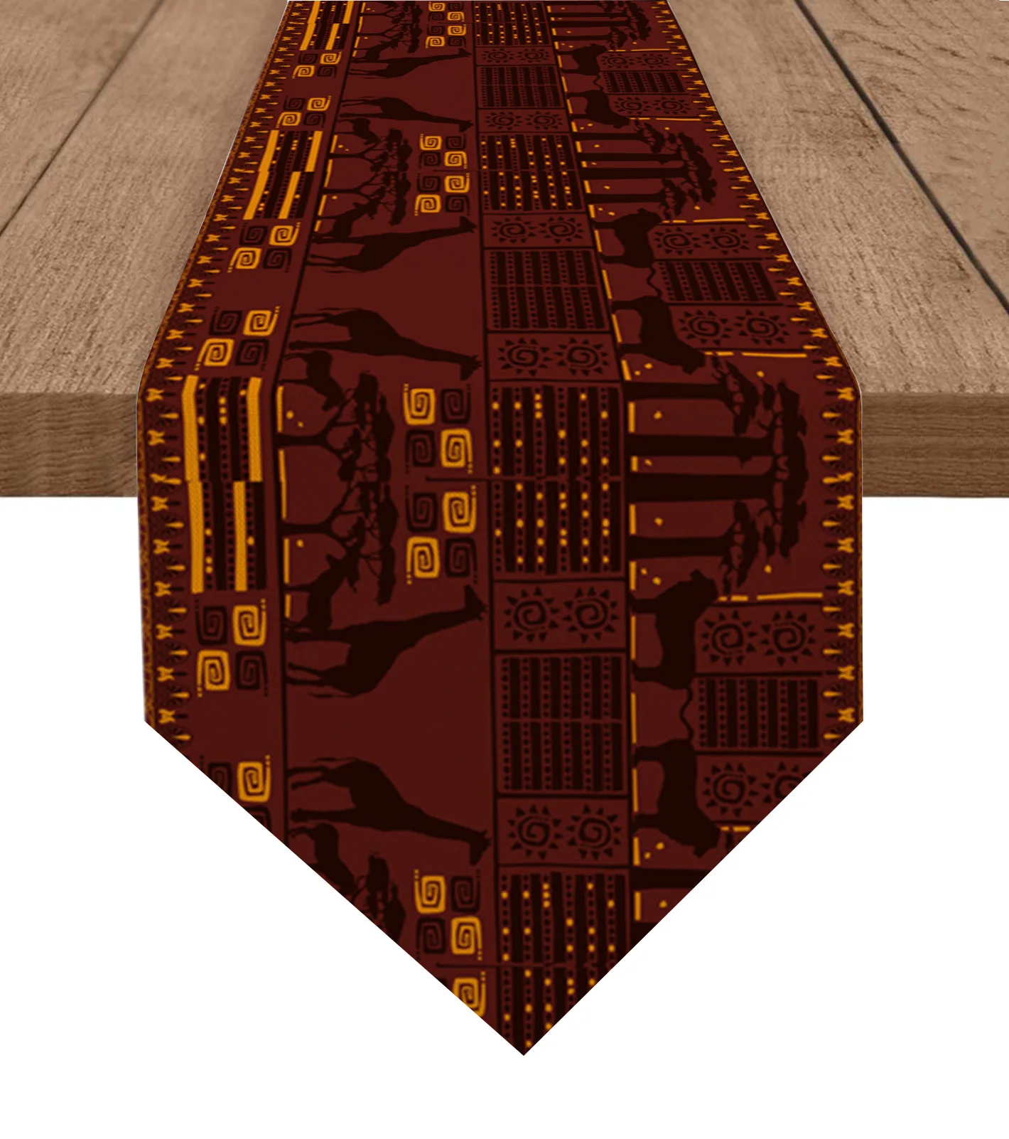 

African Giraffe Lion Silhouette Table Runners Printed Coffee Tablecloth Wedding Decoration Modern Home Party Table Runners