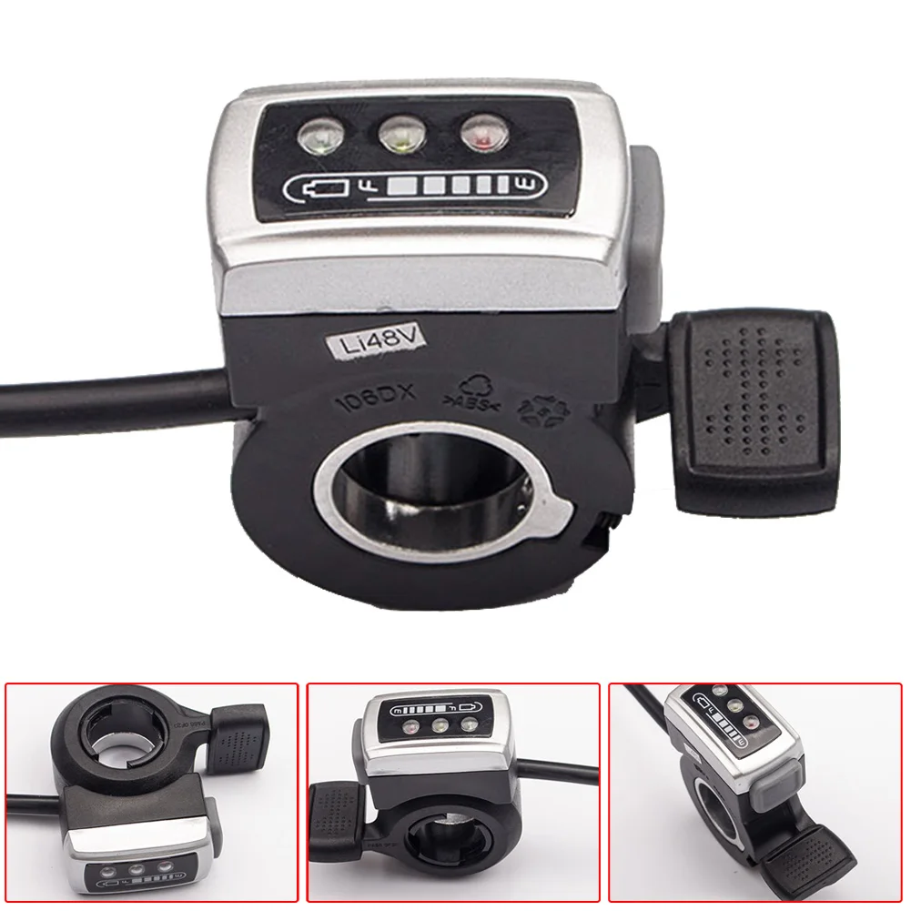 

106DX Thumb Throttle With ON-OFF Switch And Power Indicator SM Plug For Electric Bicycle Scooter Conversion Kit
