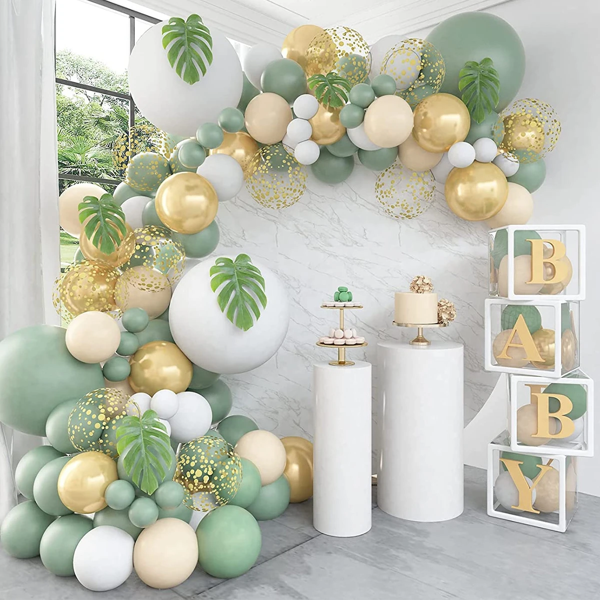 

Green Balloon Garland Arch Kit Jungle Safari Party Baloon Birthday Party Decor Kids Baby Shower Wild One Wedding Latex Ballons