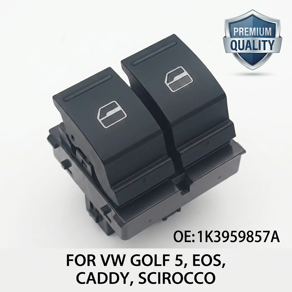 Фото Кнопка управления стеклоподъемником 1K3959857A для VW Golf MK5, Scirocco, Caddy MK3, Seat Ibiza V, Leon, 4-контактная, 1K3 959 857 A №1