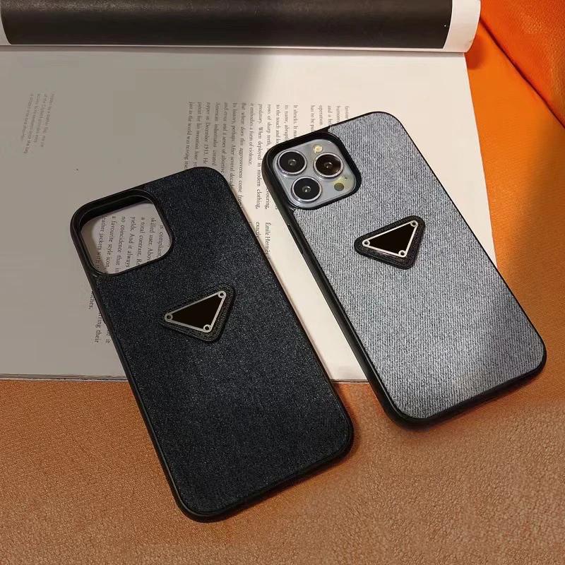 

PD with logo Trendy brand retro denim letter mobile phone case personality fabric anti-fall soft shell mobile phone case