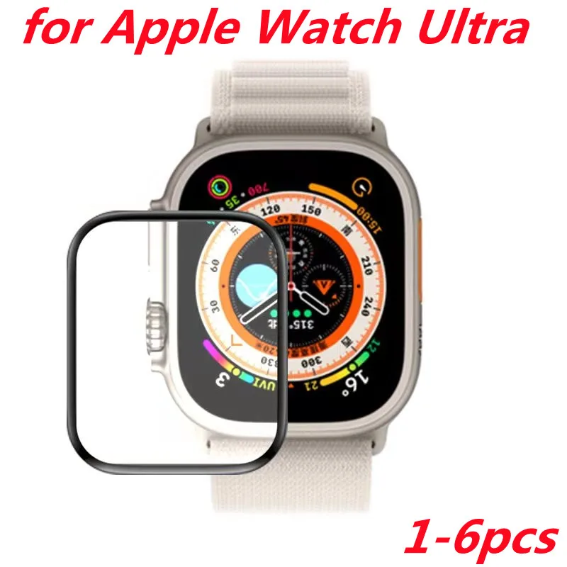 

1-6 шт., Защита экрана для Apple Watch серии Ultra, не стеклянная защита для Apple Watch Ultra 49 мм, защитные аксессуары для часов