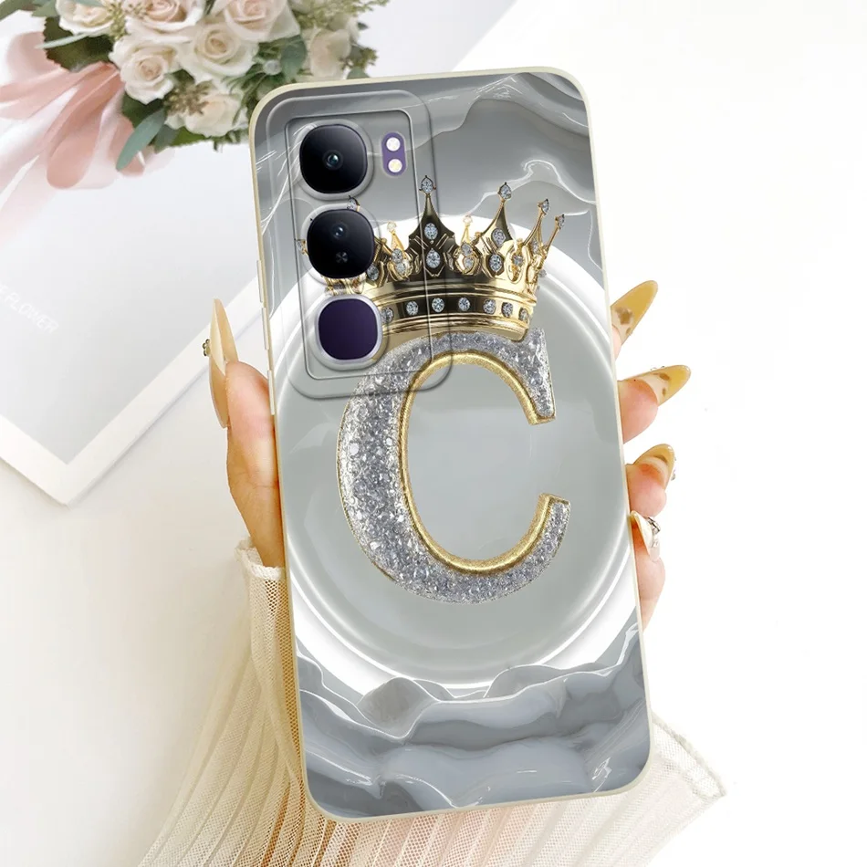 Фото Чехол для телефона Vivo V40 Lite (IDN) с надписью Crystal Crown, мягкий силиконовый чехол-желе для Vivo V40lite 4G 5G (IDN) V2417 №5