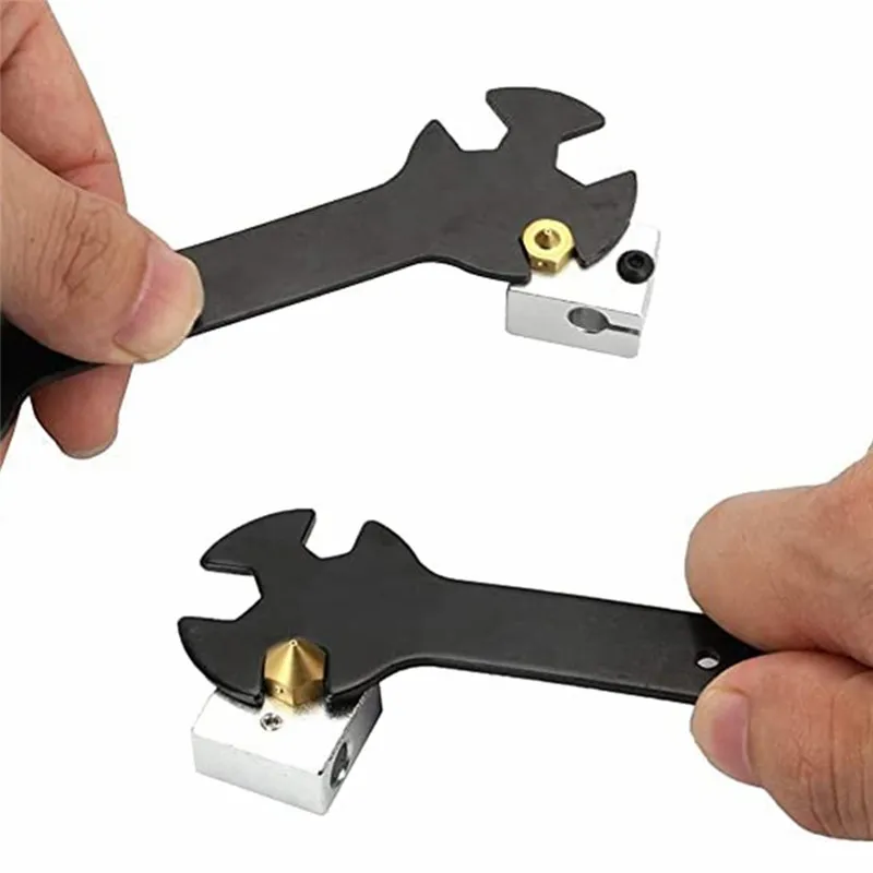 

3D Printer Parts Tool 5 IN 1 Wrench Stay 5.7mm to 20.2mm Steel Spanner Multifunction Wrench Flat Spanner For E3D MK8 MK10 Nozzle