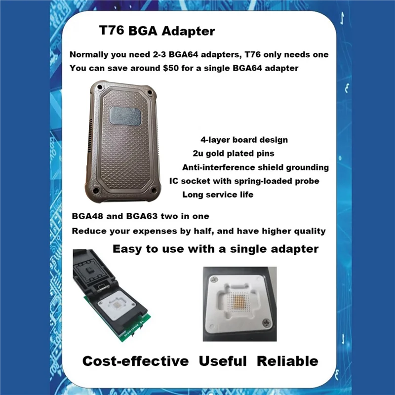 Фото ABMF-для Xgecu T76 USB3.0 программатор с поддержкой EEPROMNAND NOR EMMC BGA Minpro/TL866II/T56 Замена программатора IC-тестер №5