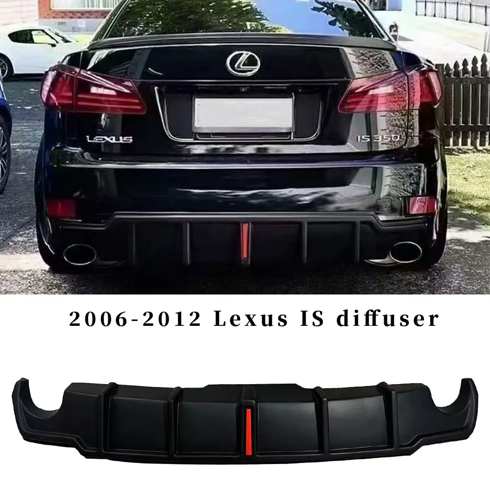 Для Lexus IS250 IS300 IS350 2006-2012 диффузор заднего бампера со светодиодной подсветкой