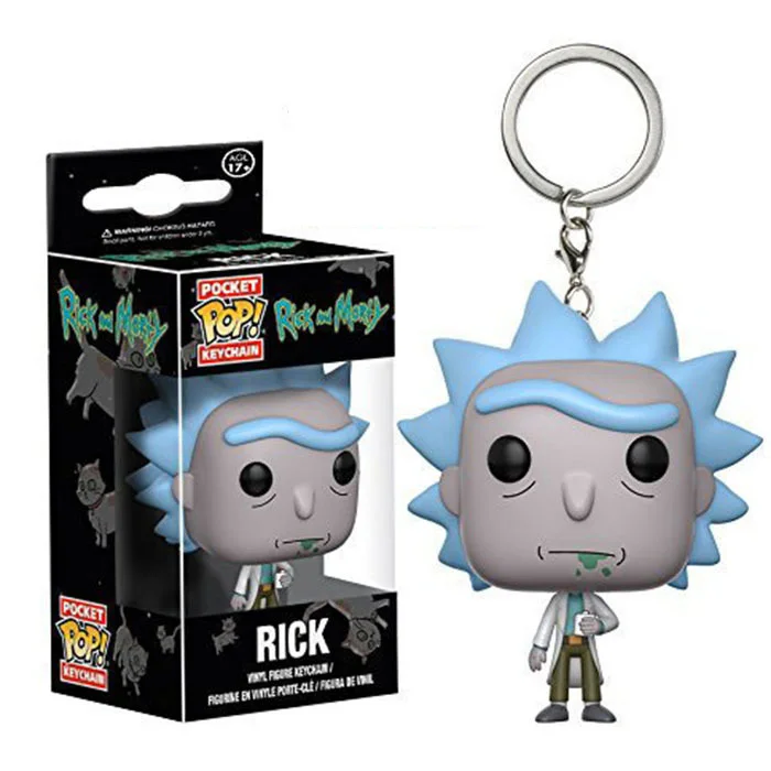Фото Funko Pop Новые брелки Rick Et Morty Виниловая фигурка Krombopulos Pickle Rick Pocket Pop Брелок Игрушка №1