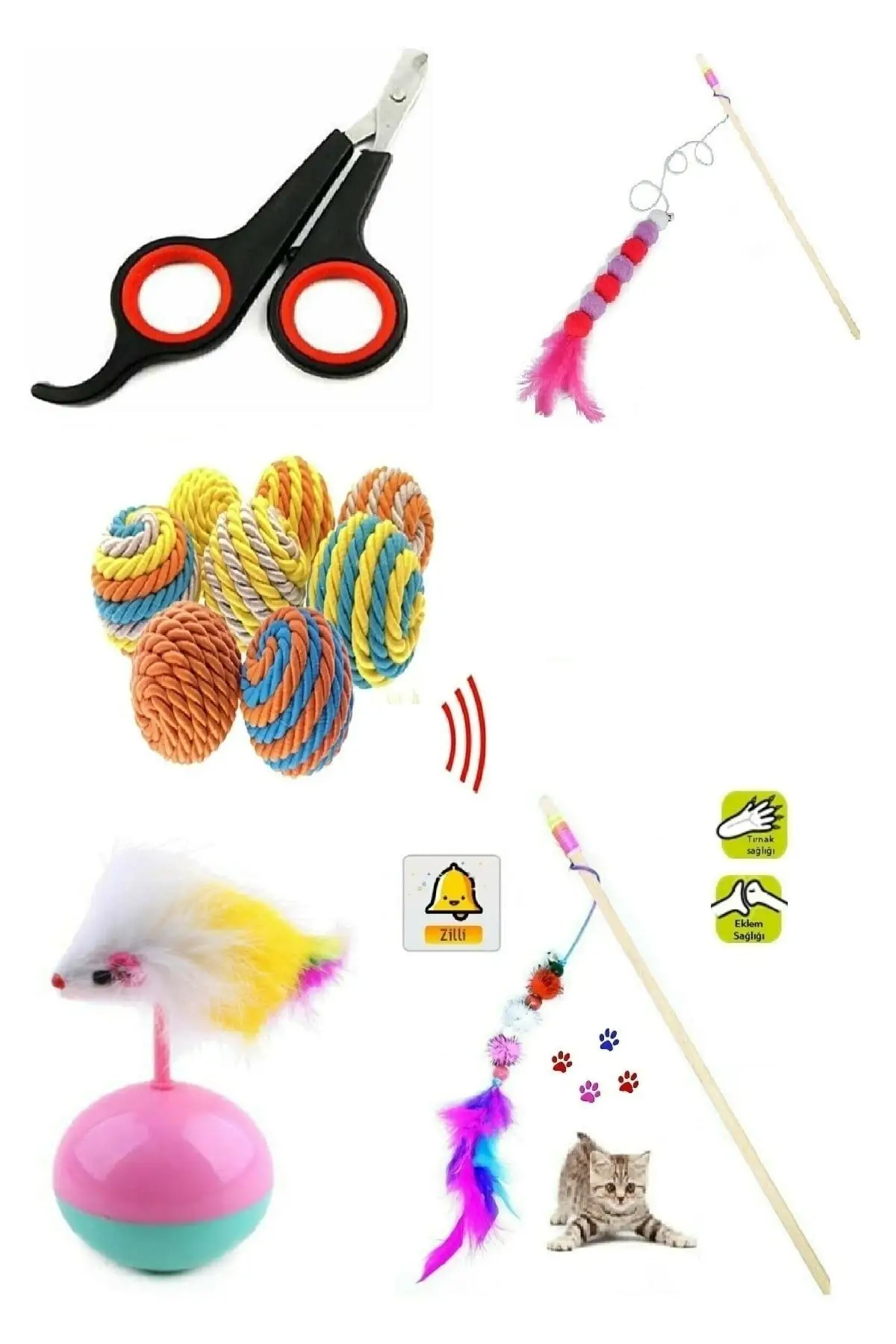 

Игрушки для домашних животных, кошек, набор игрушек для кошек: помадная пушистая Удочка + huyatмаз + звуковой обмоточный верх + гусеничная Удочк...