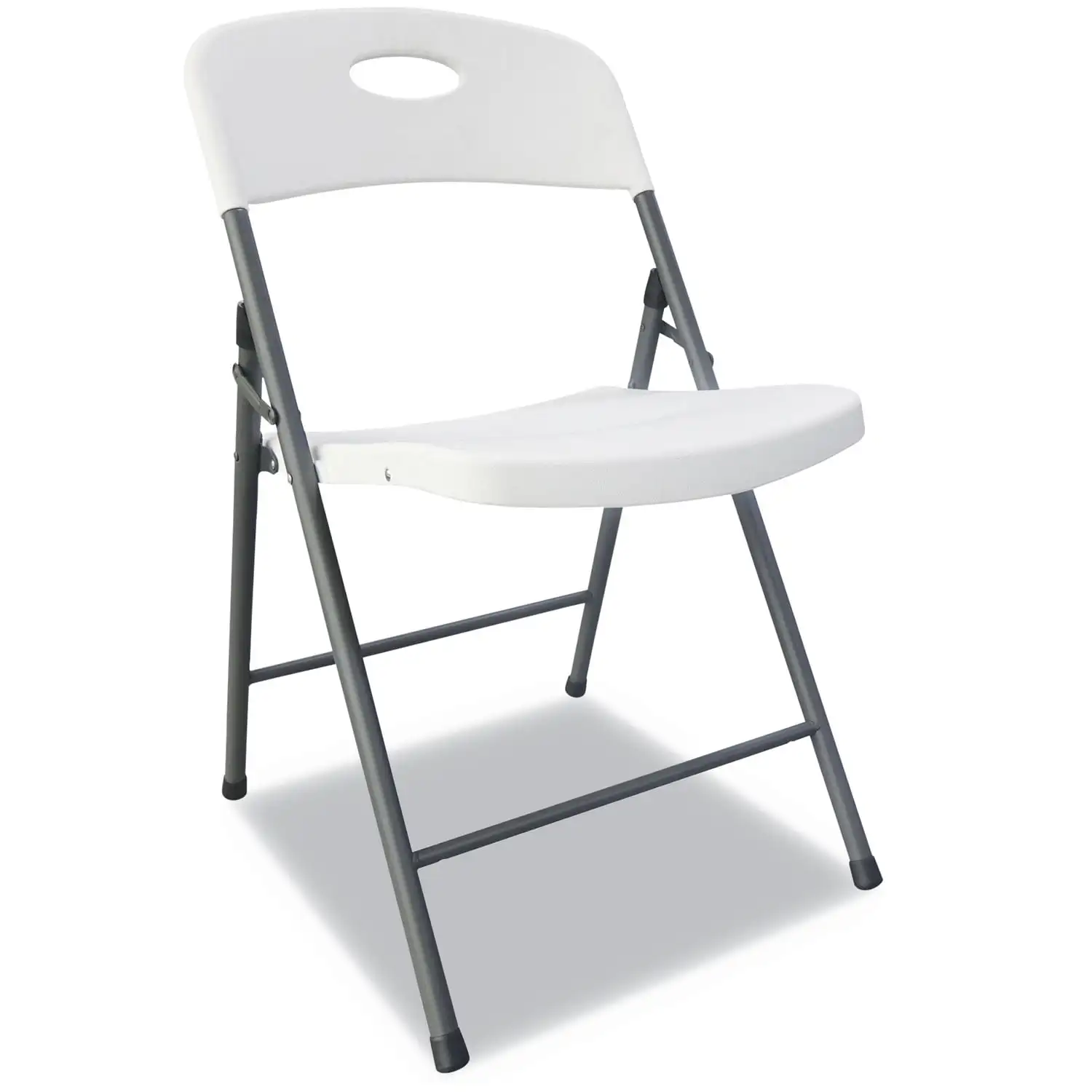 

Alera Molded Resin Folding Chair, White Seat/White Back, Dark Gray Base, 4/Carton -ALEFR9402