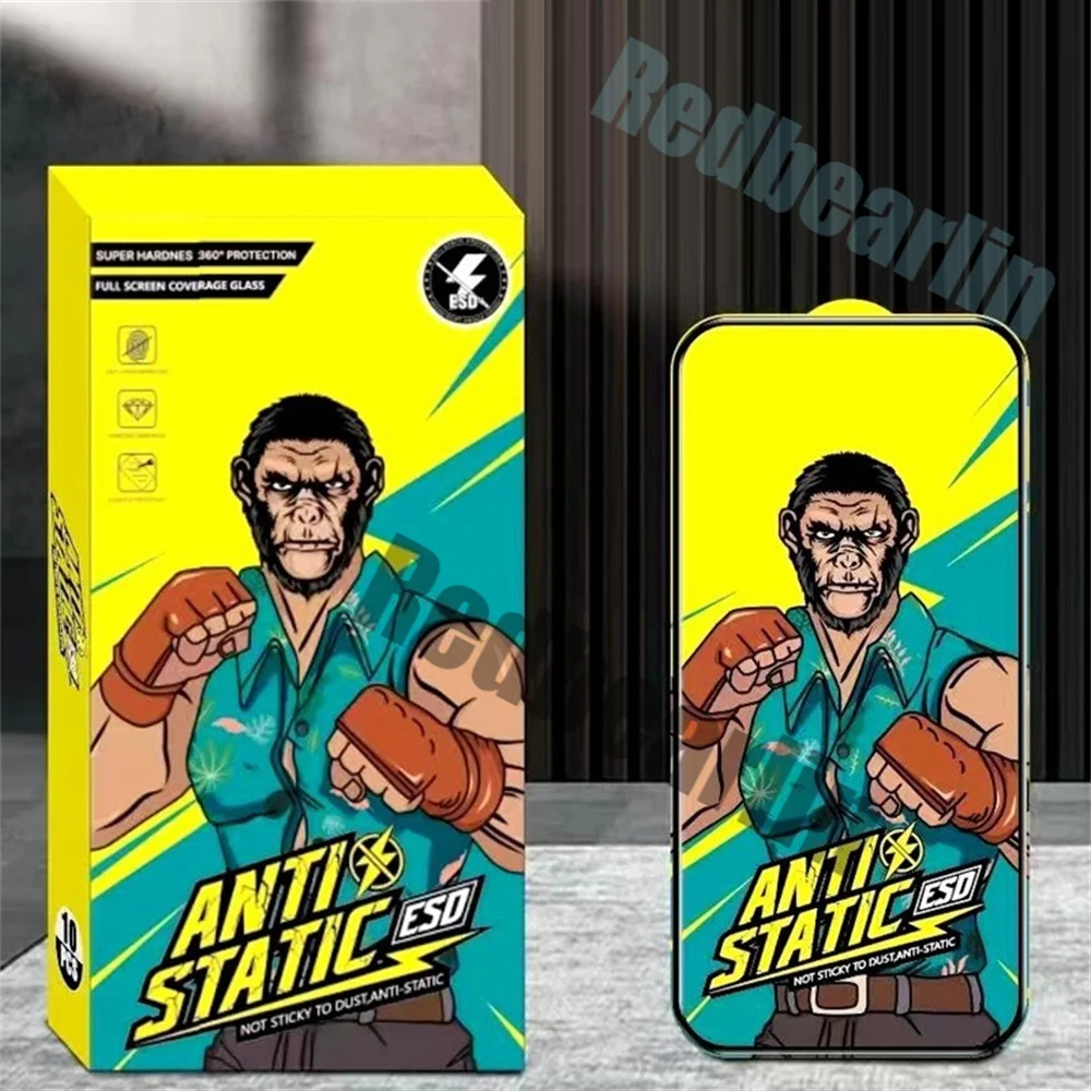 10/20Pcs ESD Anti Static Tempered Glass Screen Protector Film Big Curved For iPhone 11 12 13 14 Pro 14 Plus X XR Xs Max Guard