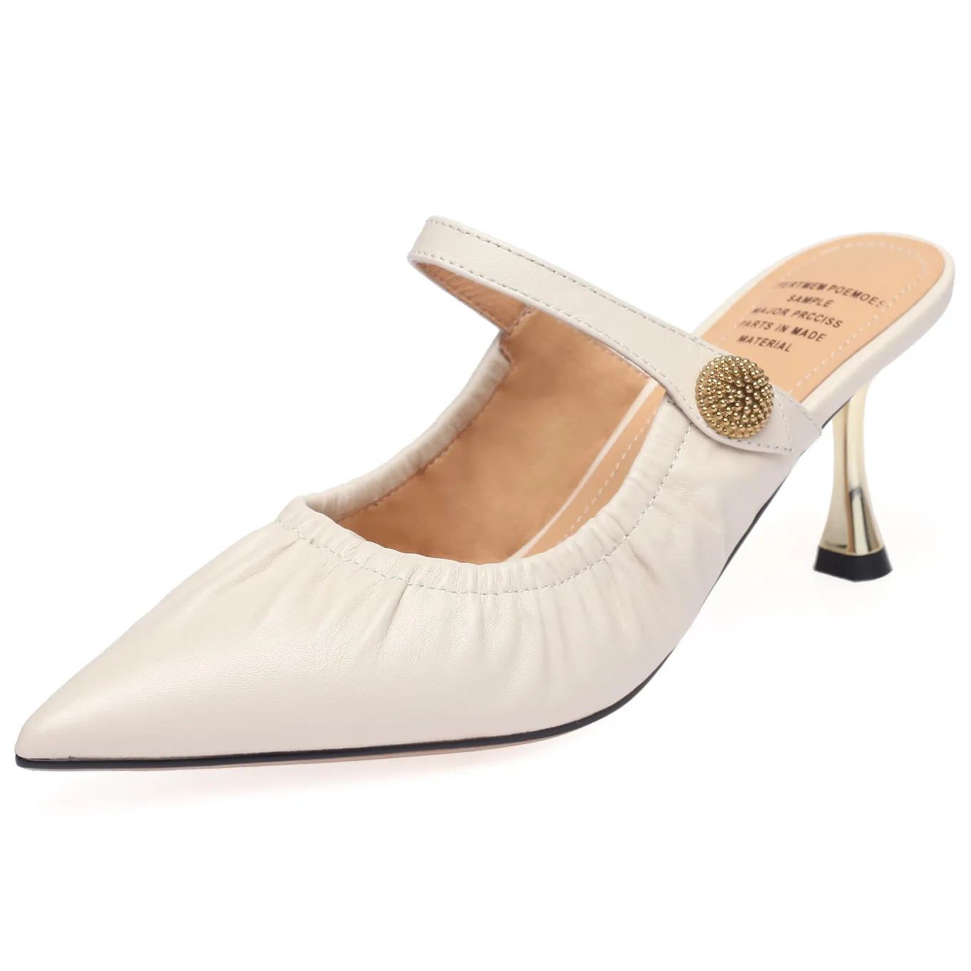 

[Enmayer] 2023 Новая Винтажная женская летняя обувь с острым носком сандалии из натуральной кожи женские сандалии с пряжкой на тонком высоком каблуке