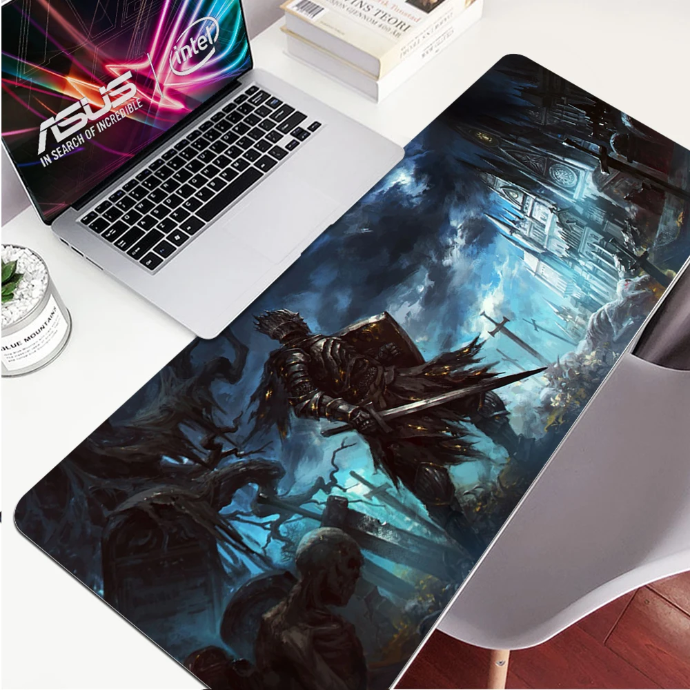 

Коврик для мыши Dark души 90x40 см, аксессуары для компьютерных игр, коврик для мыши XXL, большая настольная клавиатура для геймеров, игровые коври...