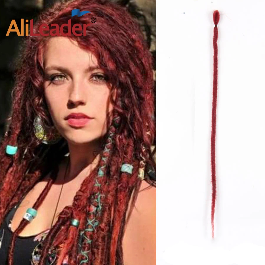 

1 Strand Synthetic Dreadlocks Hair Extension Handmade Gothic Crochet Braid Hairpiece Punk Crochet Hair Unisex