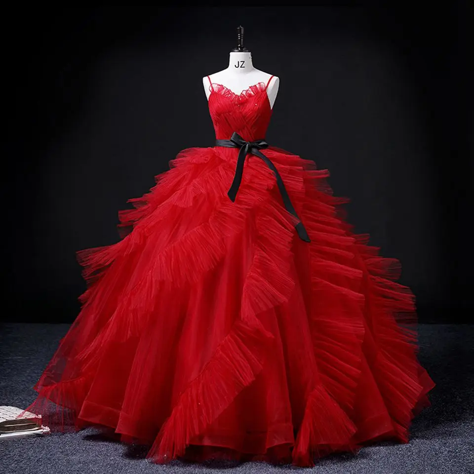 

Кружевное бальное платье на бретелях-спагетти, без рукавов, платье для девушек, с бантом на поясе, без рукавов, с бисером, платья принцессы для разных мероприятий, 2023