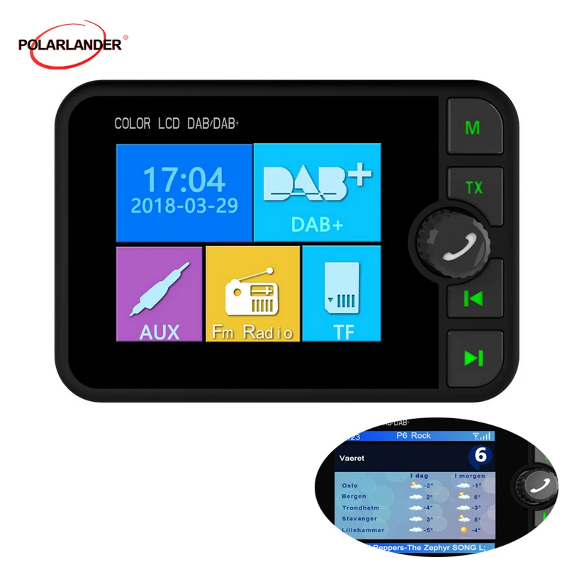 

Автомобильный цифровой радиоадаптер DAB с Bluetooth, потоковым FM-передатчиком, TF-картой, mp3-плеером, цифровым радио