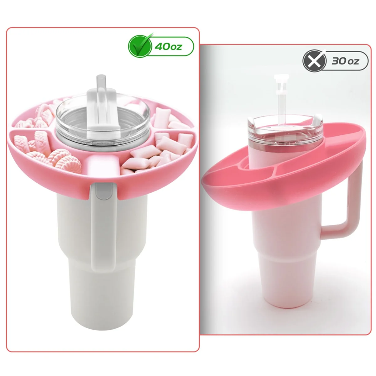 Чаша для закусок чашки Stanley 40 унций с ручкой многоразовый поднос 4 отделениями