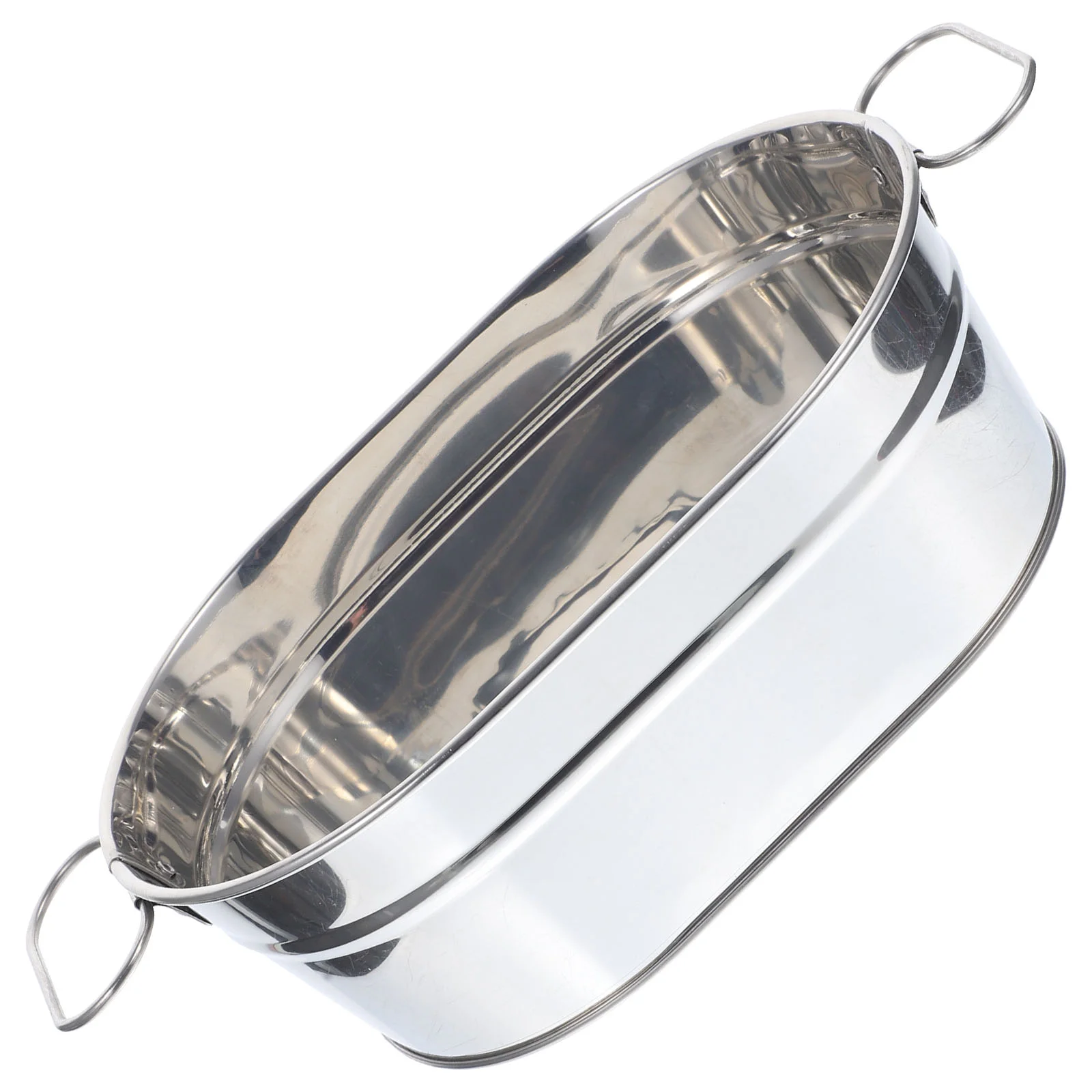 

Stainless Steel Chips Bucket Chicken Storage Holder Snack Container with Handles