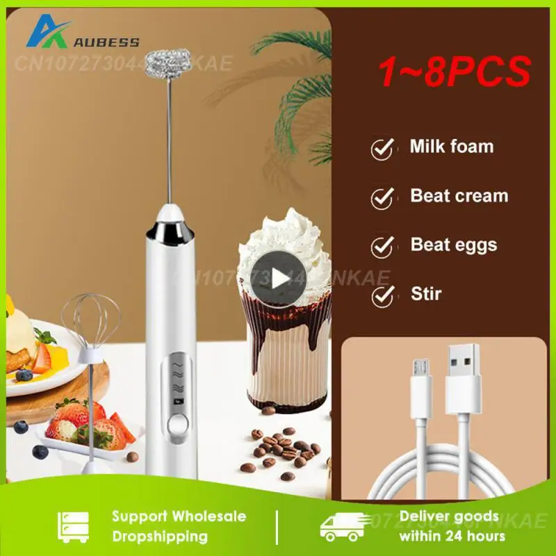 

1~8PCS Operate Mini Egg Electric Hand Mixer Egg Milk Beater USB Rechargeable Egg Beater Mixer Electric