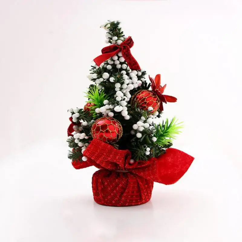 2024 New Year Gift Mini 20/30/40cm Artificial Christmas Tree Table Ornament With LED Light Balls Decoration For Home