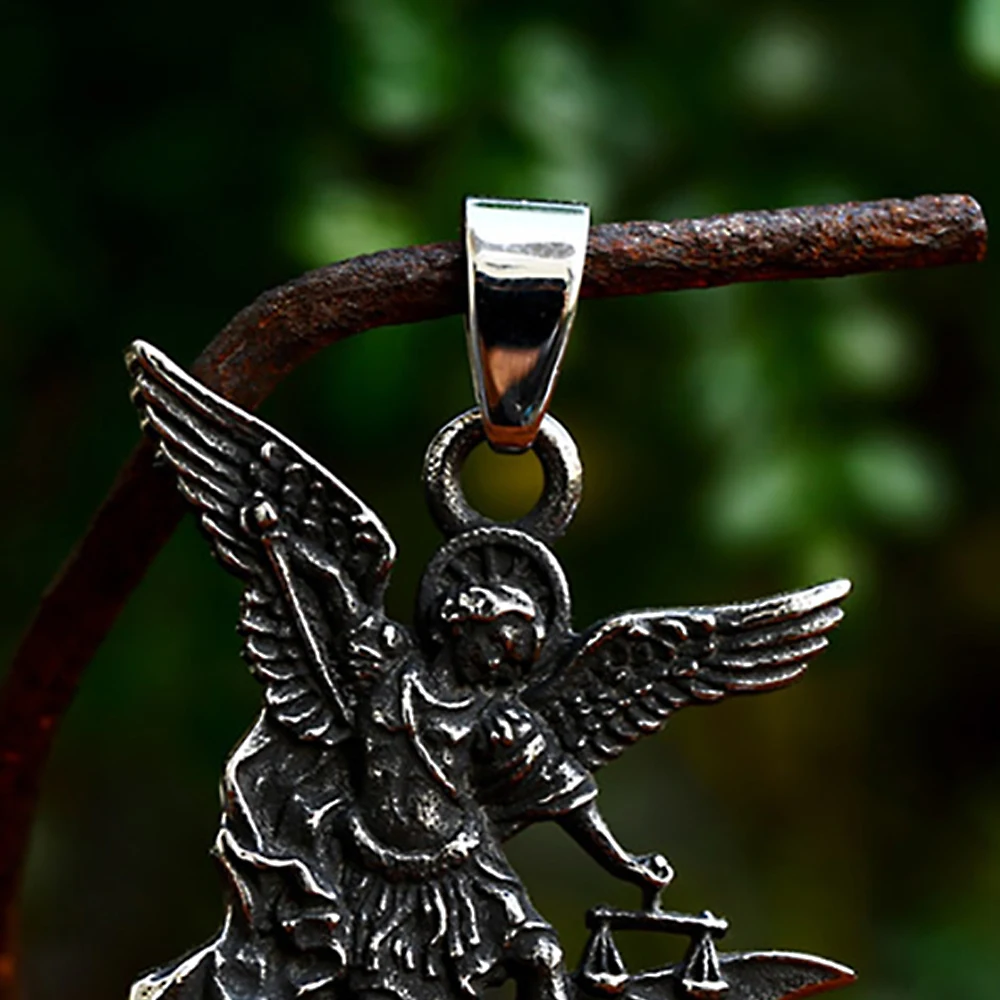 Винтажный кулон из нержавеющей стали Святого Михаила Архангела католический