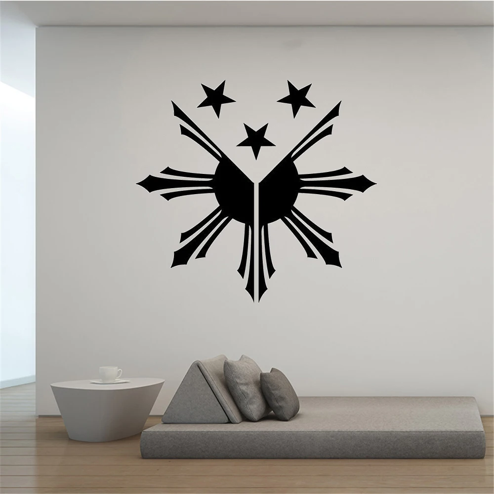 

Creative Philippines Flag Sun Wall Stickers Waterproof Vinyl Motorcycle Windshield Decals Livingroom Home Decor Murals DW14089