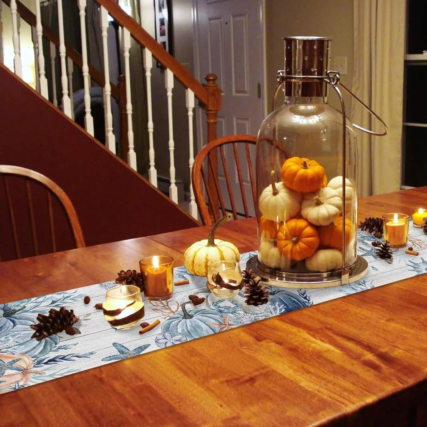 Скатерть из льна в виде кленовых листьев для кухни