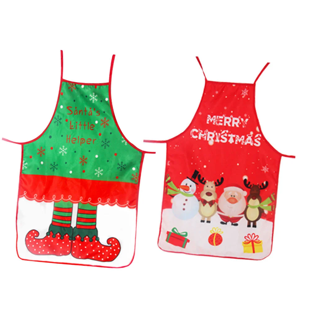 

2Pcs Christmas Santa Costume Christmas Apron Christmas Costume Serving Apron Apron Festive