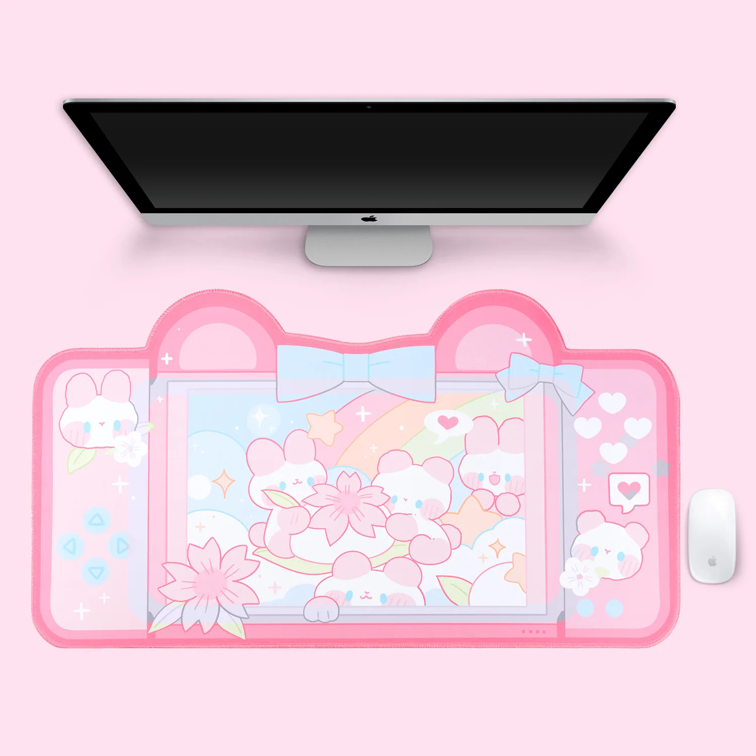 

Green Accessories Laptop Proof Frog Extra Cute Water Pink Pastel Large XXL Mouse Gaming Nonslip Desk Mat Kawaii Pad Desk