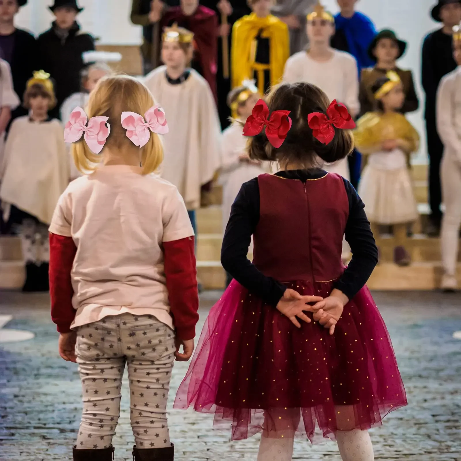 40 шт./компл. 4 5 дюйма милые большие ленты в репсовую ленту банты заколки для волос