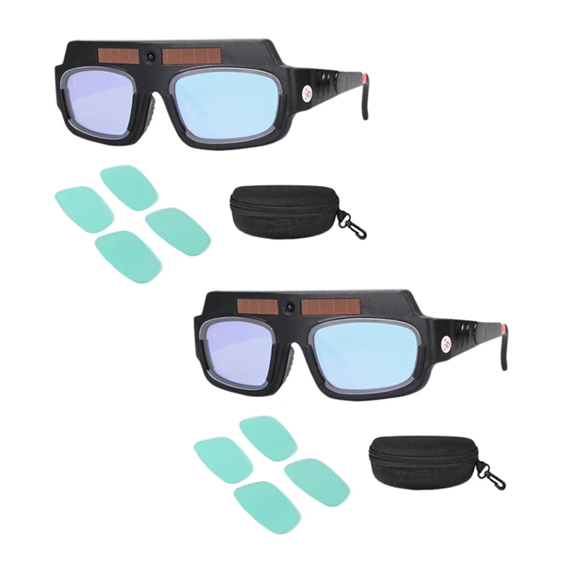 

New-3X Solar Powered Auto Darkening Welding Mask Helmet Goggles Welder Glasses Arc Anti-Shock Lens With Storage Case