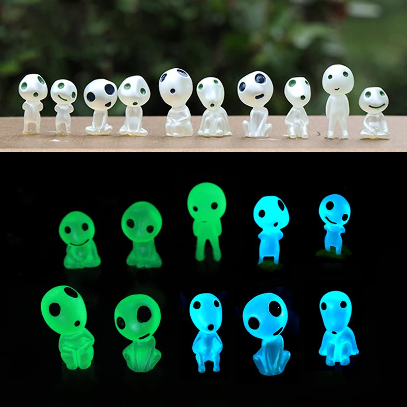 

1/10pcs Luminous Tree Elves Micro Landscape Ornaments Glowing in the Dark Creative Aliens Miniature Garden Potted Decoration