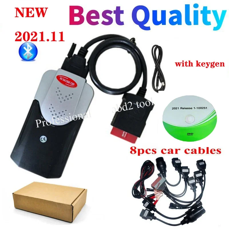 VD TCS CDP Pro 2021 11 с генератором ключей для delicht DS150E Bluetooth Автомобильный сканер OBD2