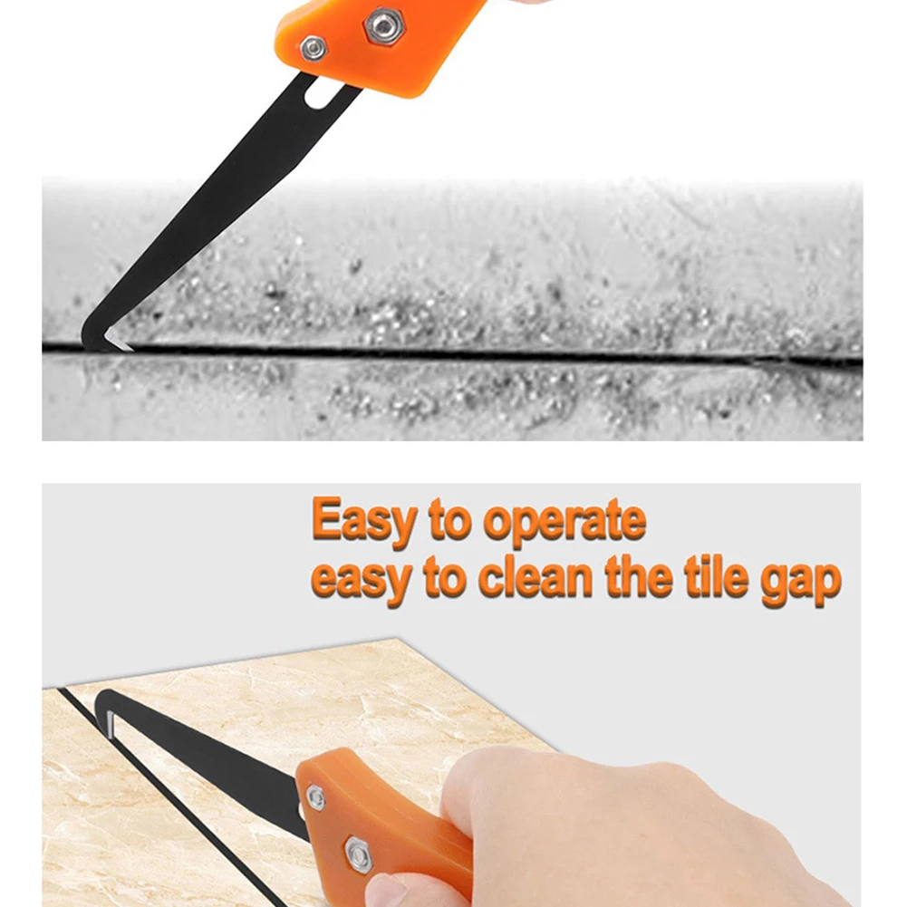 

2PCS Ceramic Tile Gap Blade Wall Floor Repair Tool Old Mortar Cleaning Hook Blade With Handle Remover Construction Tool