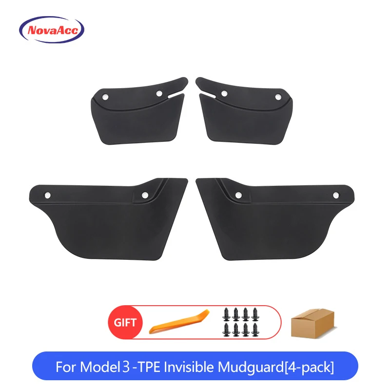 

Гибкие брызговики из ТПЭ для Tesla Model Y 3 2017-2023 2024, брызговики без сверления, лента, брызговики, аксессуары для крыльев