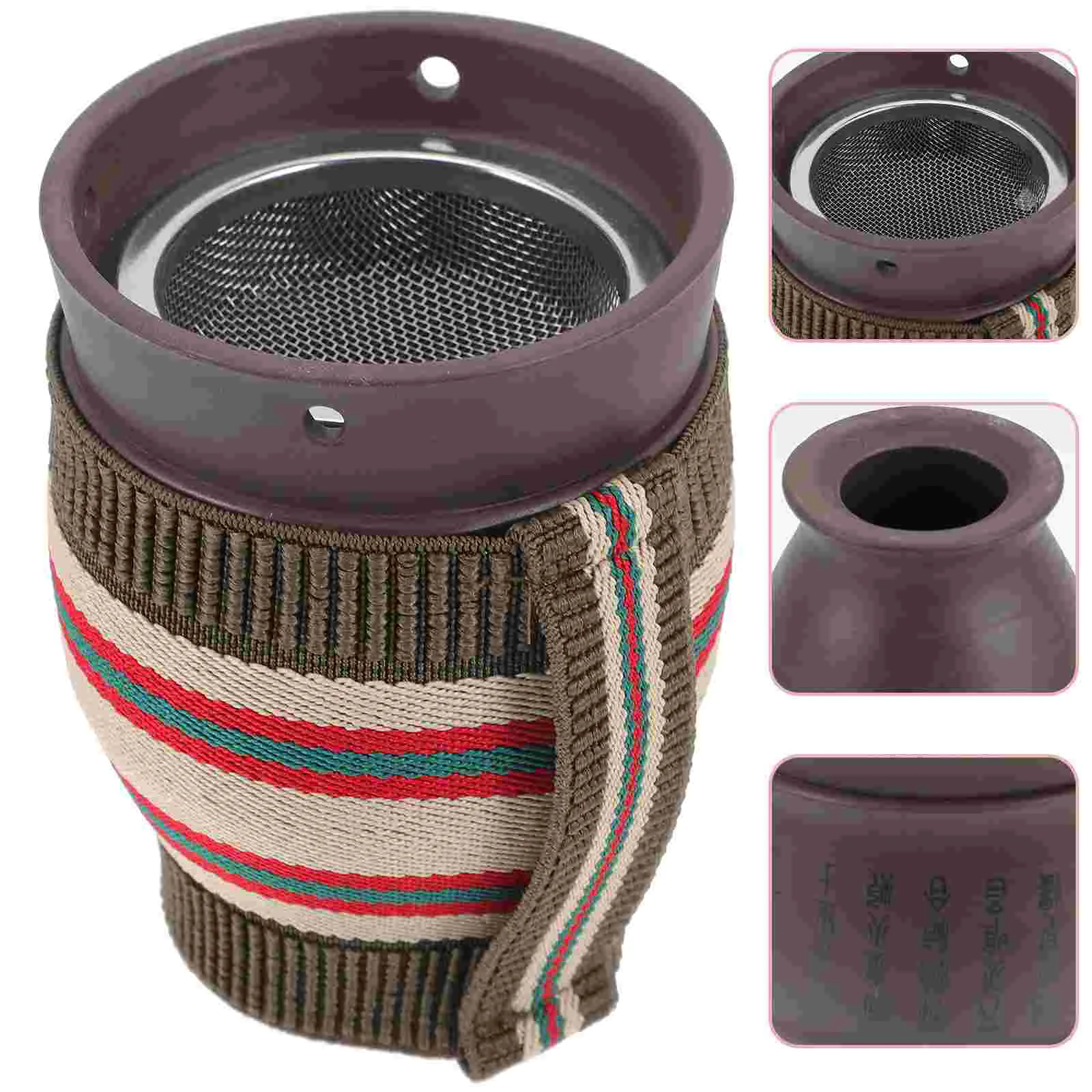 

Moxibustion Cup Ceramic Pot Portable Massaging Burner Box Household Double Layertin